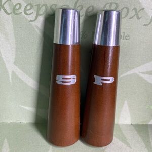 Cute little vintage MCM wooden salt & pepper shakers